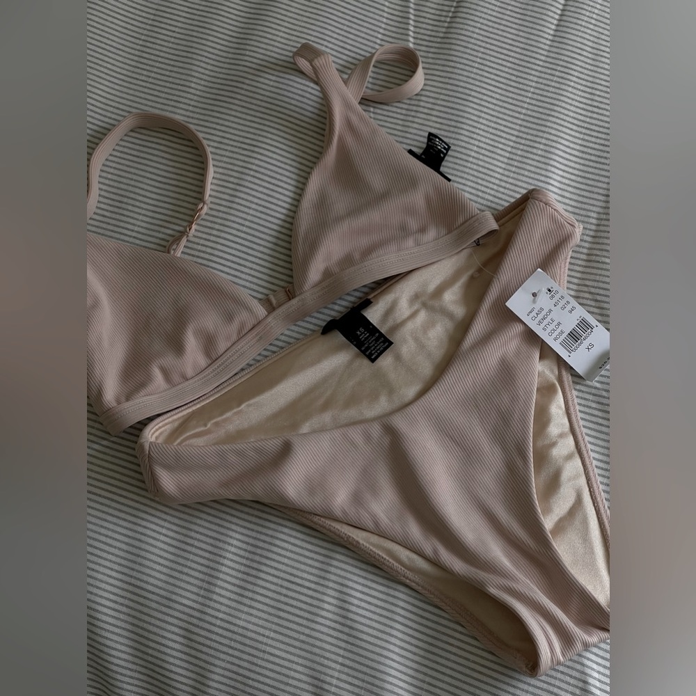 PACSUN nude ribbed bikini set (brand new)
